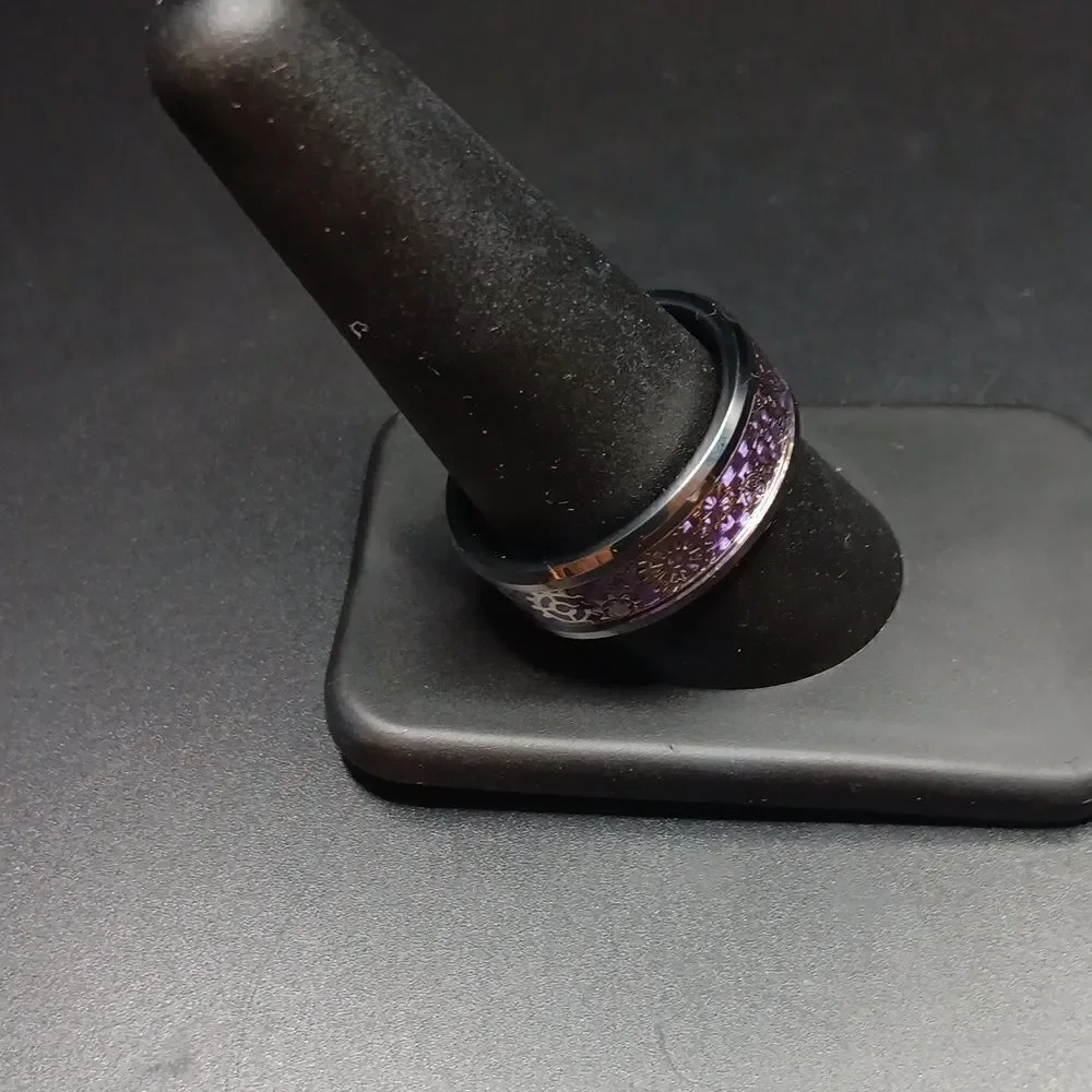 ITungsten Purple & Silver Size 10‎ Men's Ring New